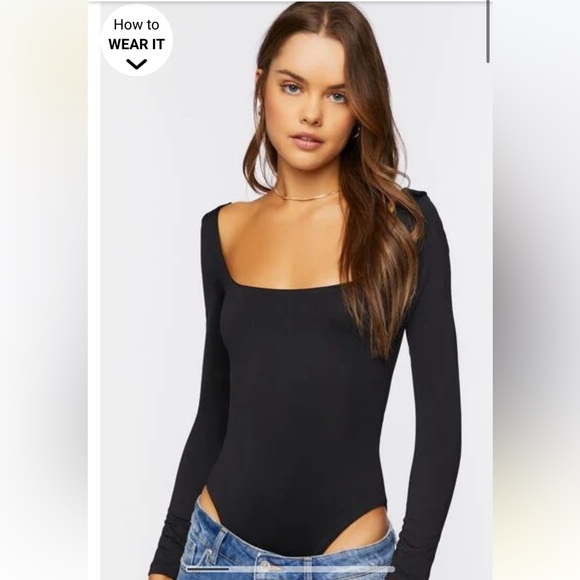 Forever 21 Tops - Long Sleeve Black Bodysuit - Forever 21